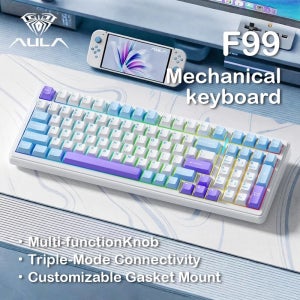 AULA F99/F99Pro 맞춤형 기계식 키보드 가스켓 구조 풀 키 핫스왑 가능 유선 블루투스 무선 트라이 모드 OfficeEspor