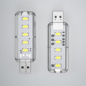 미니 휴대용 DC 5V USB 터치 스위치 야간 조명 5 LED 침실 공부방 PC 노트북 모바일 파워뱅크 플러그인 조명 1/5/10개