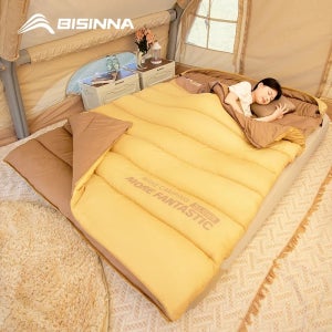 BISINNA 2인용 캠핑 침낭 야외 캠프 여행 하이킹을 위한 사계절 휴대용 겨울 침낭