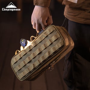CAMPINGMOON 야외 장비, 두꺼운 폴리에스터, 방수 핸드백, 캠핑 이중 레이어, 다기능 전술 보관 가방