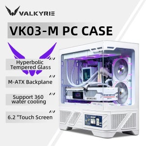 VALKYRIE M-ATX PC 케이스 게임용 데스크탑 케이스 VK03-M LCD는 360 수냉식 6.2인치 터치스크린 유리 270을 지원합니다. °   바다 전망 객실