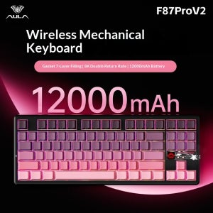 Aula F87 Pro V2 맞춤형 기계식 키보드 무선 트리플 모드 블루투스 무소음 RGB 백라이트 게이밍 PC 컴퓨터 e스포츠용
