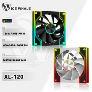 ICE Whale XL-120 ARGB PC 케이스 팬 120mm 인피니티 미러 디자인 메인보드 조명 동기화 4PIN PWM CPU 쿨러 팬