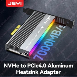 알루미늄 합금 방열판이 있는 JEYI VolleyStar PCIE-NVMe 어댑터, 1/2U 저표준 프로파일 브래킷이 있는 M.2 RGB PCIe 4.0 카드