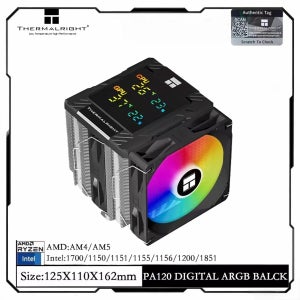 써멀라이트 피어리스 어쌔신 120 ARGB 디지털 블랙 CPU 공랭 쿨러 LGA1851/1700/115X/1200/ AMD AM4/AM5 지원