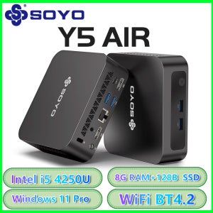 SOYO 미니 PC Y5 AIR 인텔 i5 4250U 8GB RAM 128GB ROM 윈도우 11 프로 WiFi BT4.2 데스크탑 컴퓨터