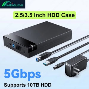 케비두메이 2.5/3.5인치 HDD 케이스 5Gbps USB3.0 HDD 인클로저 SATA to USB3.0 외장 하드 드라이브 어댑터 10TB HDD 박스 (PC/노트북용)
