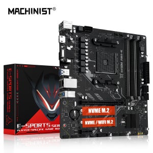 MACHINIST B450M-AM4-K ADM 마더보드는 AM4 시리즈(Ryzen 1-5 CPU) DDR4 RAM 듀얼 NVME M.2(HDMI 인터페이스 VGA DP 포함)를 지