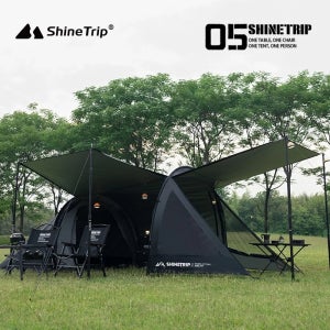 ShineTrip 터널 캠핑 텐트 경량 그늘 태양 보호 캠핑 텐트 대형 공간 옥스포드 천 터널 텐트 다기능