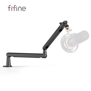 FIFINE Ampligame 마이크 붐 암, 조정 가능한 로우 프로파일 마이크 암, 데스크 마운트 클램프, Streaming-BM88 케이블 보관