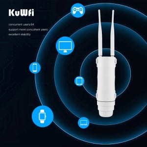 KuWFi IP67 방수 4G LTE WiFi 라우터 - 300Mbps 고속 SIM 카드 인터넷 핫스팟 (64명 사용자 지원)