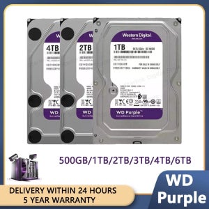 웨스턴 디지털 WD 퍼플 HDD 1TB 2TB 3TB 4TB SATA 6.0Gb/s 3.5인치 하드 드라이브 디스크 (보안 시스템 비디오 레코더용) SSD 하드 디스크