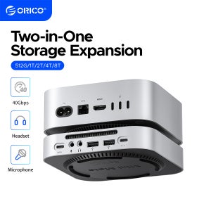 오리코 40G USB 허브 도킹 스테이션 (맥 미니 M4 M4 Pro M.2 NVMe 512G 1T 2T 휴대용 모바일 하드 드라이브 USB-A&C 포트 지원)