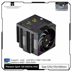 써멀라이트 팬텀 스피릿 디지털 120 에보&스노우 CPU 공랭 쿨러 AGHP GEN5.0 7 히트파이프 듀얼 타워 듀얼 TL-K12 팬 포함