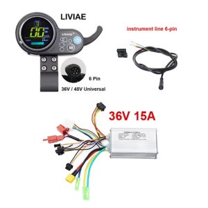 LIVIAE 36V 15A 48V 20A LCD 컬러 스크린 계기판 지능형 브러시리스 홀 컨트롤러 전동 스쿠터 자전거 부품용