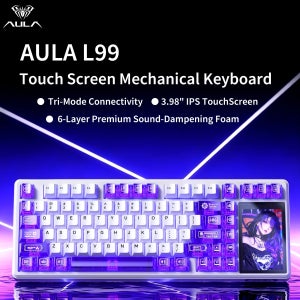 AULA L99 기계식 키보드 터치 스크린 블루투스 무선 트라이 모드 게이밍 노트북 키보드 8000mAh Raind 스위치