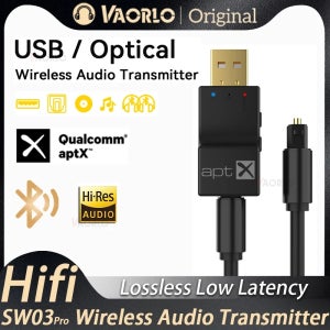 블루투스 오디오 송신기 USB 광학 듀얼 스트림 멀티 포인트 낮은 대기 시간 스테레오 음악 무선 어댑터 TV PC PS5/4 Xbox 용