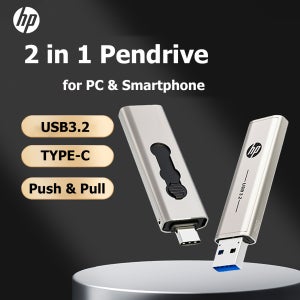 100% 오리지널 HP OTG Type C USB3.2 USB 플래시 드라이브 Pendrive 256GB 128GB 64GB 2 in 1 U 디스크 노트북 PC 미디어 플레이어 핸