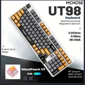 MCHOSE x Unbox Therapy - UT98 게이밍 기계식 키보드 무선 조용한 사무실용 키보드 RGB 백라이트 맞춤형 무소음 키보드