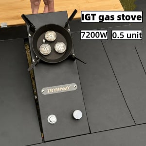 IGT 하프 유닛 가스 스토브 7200W 고출력 스테인레스 스틸 IGT 버너 플레이트 접이식 캠핑 Igt 가스 버너 바베큐 그릴 데스크탑 스토브