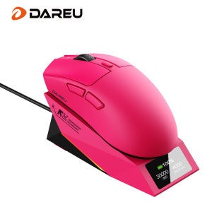 DAREU 무선 게임용 마우스 8khz 폴링 속도 AIM-750 (3950) 30000 DPI 트라이 모드 마우스 게이머 60g 충전 베이스 포함