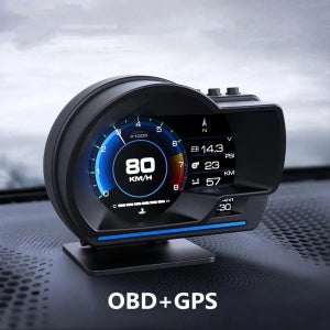 헤드업 디스플레이 OBD2+GPS 스마트 게이지 자동차 HUD 속도계 터보 RPM 알람 (자동차/트럭용)