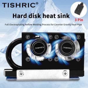 TISHRIC RGB M.2 하드 디스크 방열 방열기 싱크, 3 핀 커넥터, HDD 쿨러, 고전도성 히트 파이프, RGB 냉각 선풍기