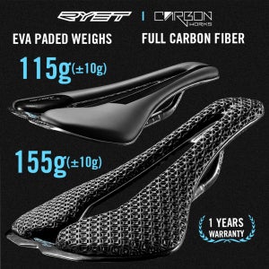 RYET 카본 3D 프린팅 자전거 안장 초경량 로드 MTB 시트 부품 레이싱 7x9mm 115g/155g 시트 쿠션 사이클링 자전거 부품