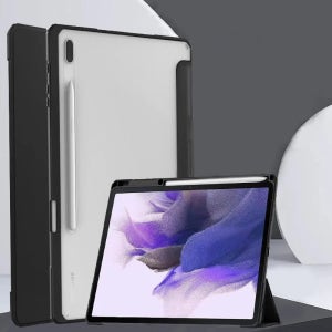 삼성 갤럭시 S10 S9 울트라 14.6인치 S8 S7 플러스 12.4인치 S6 라이트 A9 플러스 A8 10.5인치용 아크릴 태블릿 케이스 (펜슬 홀더 커버 포함)