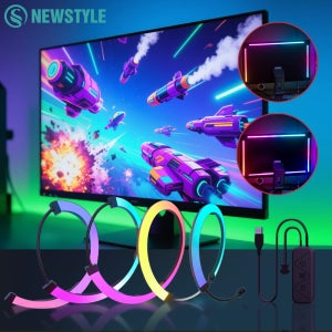게이밍 RGB 싱크 라이트 스트립 컴퓨터 모니터 백라이트 DIY LED 스트립 라이트 PC 디스플레이 음악 싱크 앱 제어 게이밍 룸 데코