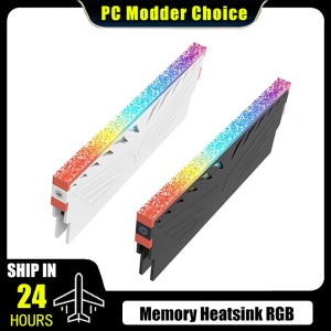 컴퓨터 메모리 히트싱크 RAM 쿨링 베스트 5V 3-핀 ARGB 데스크탑 RAM DDR3 DDR4 DDR5 범용, 다이아몬드 RGB 디자인, 2개/팩