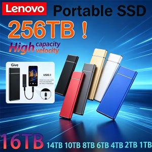 레노버 SSD 미니 휴대용 SSD 256TB 1TB 2TB 고속 오리지널 SSD 대용량 저장장치 USB3.0 컴퓨터 노트북용 외장 하드 드라이브