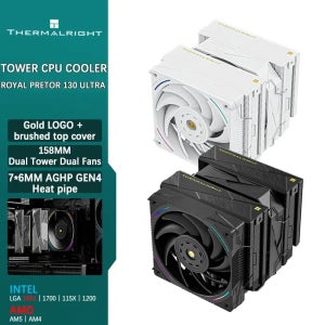 써멀라이트 ROYAL PRETOR 130 ULTRA 7 히트파이프 AGHP GEN4.0 역중력 히트파이프 CPU 공랭 쿨러, LGA1851/1700 AM5/4 지원