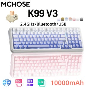 MCHOSE K99 V3 풀 시나리오 플래그십 맞춤형 키보드 맞춤형 게이밍 사무용 키보드 RGB 트라이 모드 10000mAh 핫스왑 가능