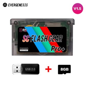 SCFW V1.5 미니 SC 카드 1000+ 게임 내장 플래시 GBA 카드 (GBA, GBC, GB, NES 호환) 어댑터 포함, 8G TF 카드 게임 콘솔 액세서리