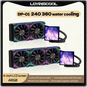 LOVINGCOOL DP-01 360/240 CPU 액체 쿨러 라디에이터 4.0인치 초대형 프레임리스 풀 스크린 DIY 워터 쿨러