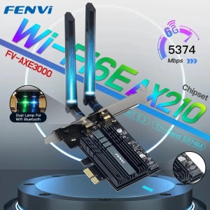 FENVI WiFi 6E AX210 무선 PCIE 어댑터 트라이 밴드 2.4G/5G/6Ghz 802.11AX Bluetooth5.3 네트워크 Wi-Fi 카드 PC Windows10
