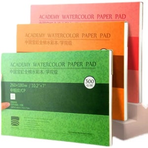 100% 면 수채화 용지 씰링 패드 32K 16K 8K 20장 300gsm/200gsm 수채화 그리기 그림 책 스케치북 아트 Supp