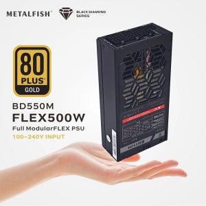 METALFISH Flex 500/600W 80PLUS GOLD 풀 모듈러 파워 서플라이 Flex-ATX 1U PSU (ITX 미니 PC, POS, NAS, GPU 도크용) 90~
