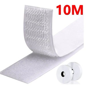 흰색 벨크로 테이프, 자가 접착식 후크 앤 루프 패스너, 강력한 접착 백 스트립, 가정용, DIY, 공예용 접착제가 있는 매직 테이프