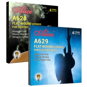 Alice A628 A629 플랫 와운드 일렉트릭 베이스 현 4현 육각 코어 NI-스틸/크롬 합금 와인딩