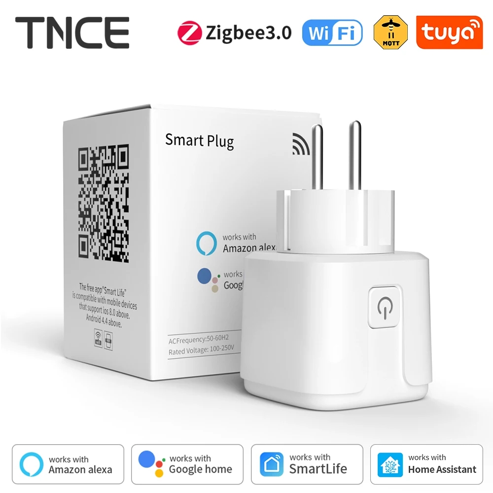 TNCE Tuya 스마트 플러그 WiFi/Zigbee3.0 소켓 16A/20A 전원 모니터 원격 제어 스마트 라이프 APP 원격 제어 음성 제어 Alexa 최저가