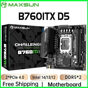MAXSUN 게임 마더보드 B760ITX D5 지원 Intel 14 13 12세대 코어 CPU DDR5 M.2 PCIEX16 4.0 컴퓨터 구성 요소