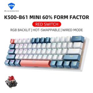K500-B61 마체니크 미니 기계식 키보드 60% 폼 팩터 61키 게이밍 키보드 유선 풀 키 핫스왑 RGB 백라이트