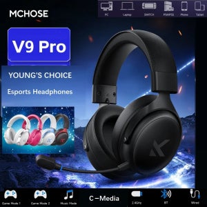 오리지널 MCHOSE V9 PRO 음악 e스포츠 게이밍 헤드폰 3모드 무선 소음 감소 마이크 맞춤형 헤드셋