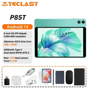 Teclast P85T 태블릿 A523 8코어 CPU/8인치 1280*800 HD IPS/12GB(4GB+8GB)RAM/64GB ROM/5000mAh Type-C/안드로이드 14/