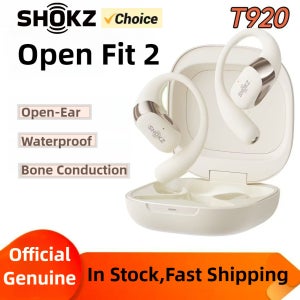 Shokz OpenFit 2 T920 오픈 헤드셋 DualBoost 기술이 적용된 귀걸이형 무선 Bluetooth 이어폰 AI 소음 감소 맞춤형