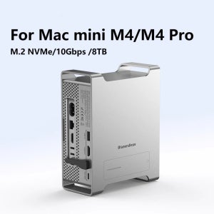 2024 맥 미니 M4 M4 Pro 스탠드 M.2 NVMe SSD 엔클로저 포함 4K 60HZ HDMI SD4.0 TF4.0 10Gbps 타입 C 허브 도킹 스테이션