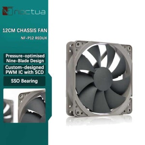 Noctua NF-P12 redux 120mm PWM 4Pin 컴퓨터 케이스 팬 무음 25.1dBA 12cm CPU 냉각 팬 12V 속도 조절 쿨러 라디에이터 팬