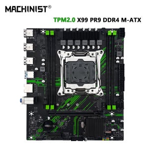 MACHINIST X99 마더보드 X99 PR9 지원 TPM2.0 LGA 2011-3 인텔 제온 E5 V3&V4 CPU DDR4 RAM SATA/NVME M.2 슬롯 USB3.0